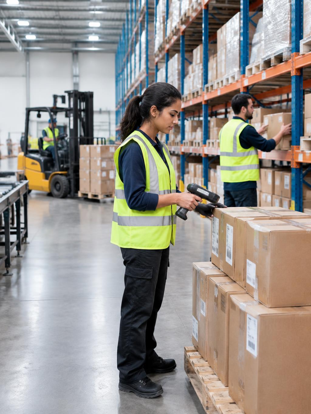 Warehouse team scanning shipments